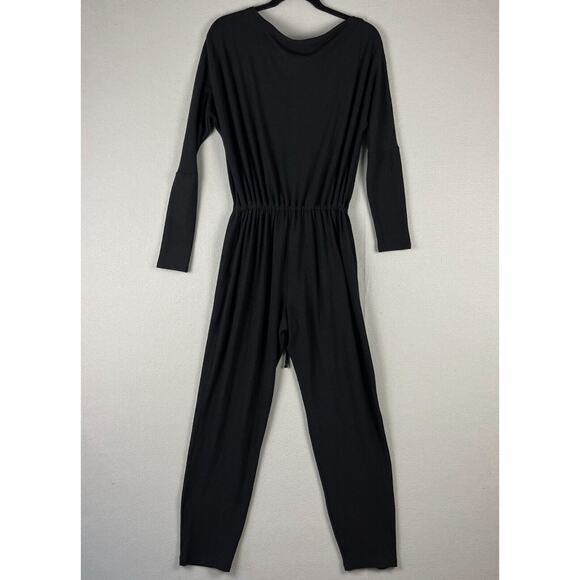 Revolve Enza Costa Jumpsuit Womens Black Modal Jersey Slouch Asymmetrical - Picture 12 of 16